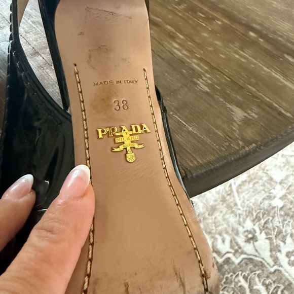 Prada Black platform Stiletto Slingback Heels - Picture 12 of 14